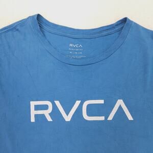RVCA Regular Fit Casual Crew Neck Long Sleeve T Shirt Mens Size XL Blue